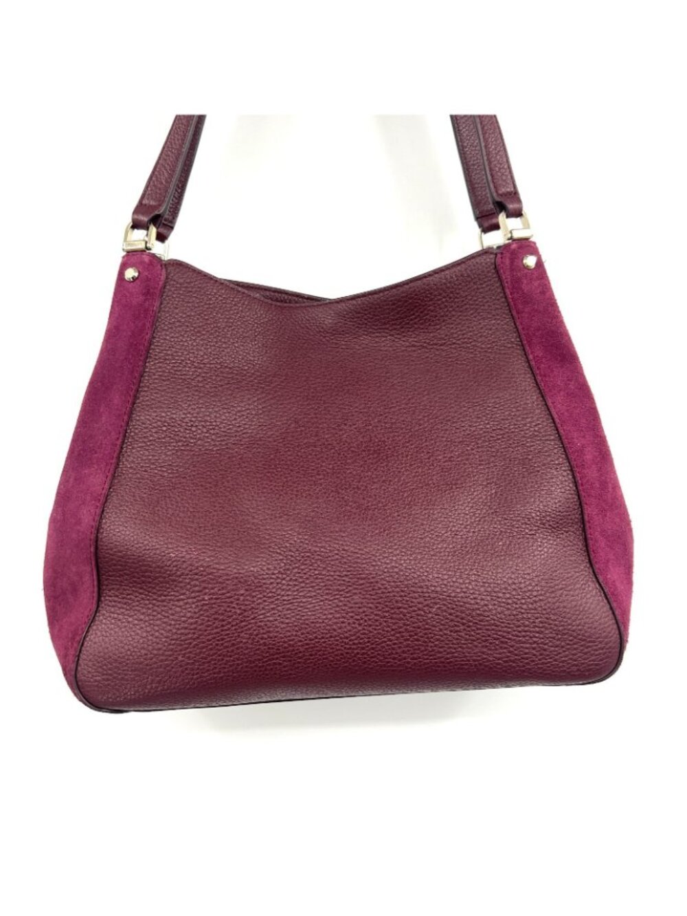 Kate Spade New York Leila Medium Pebbled Leather Burgundy Shoulder Bag - Picture 6 of 10